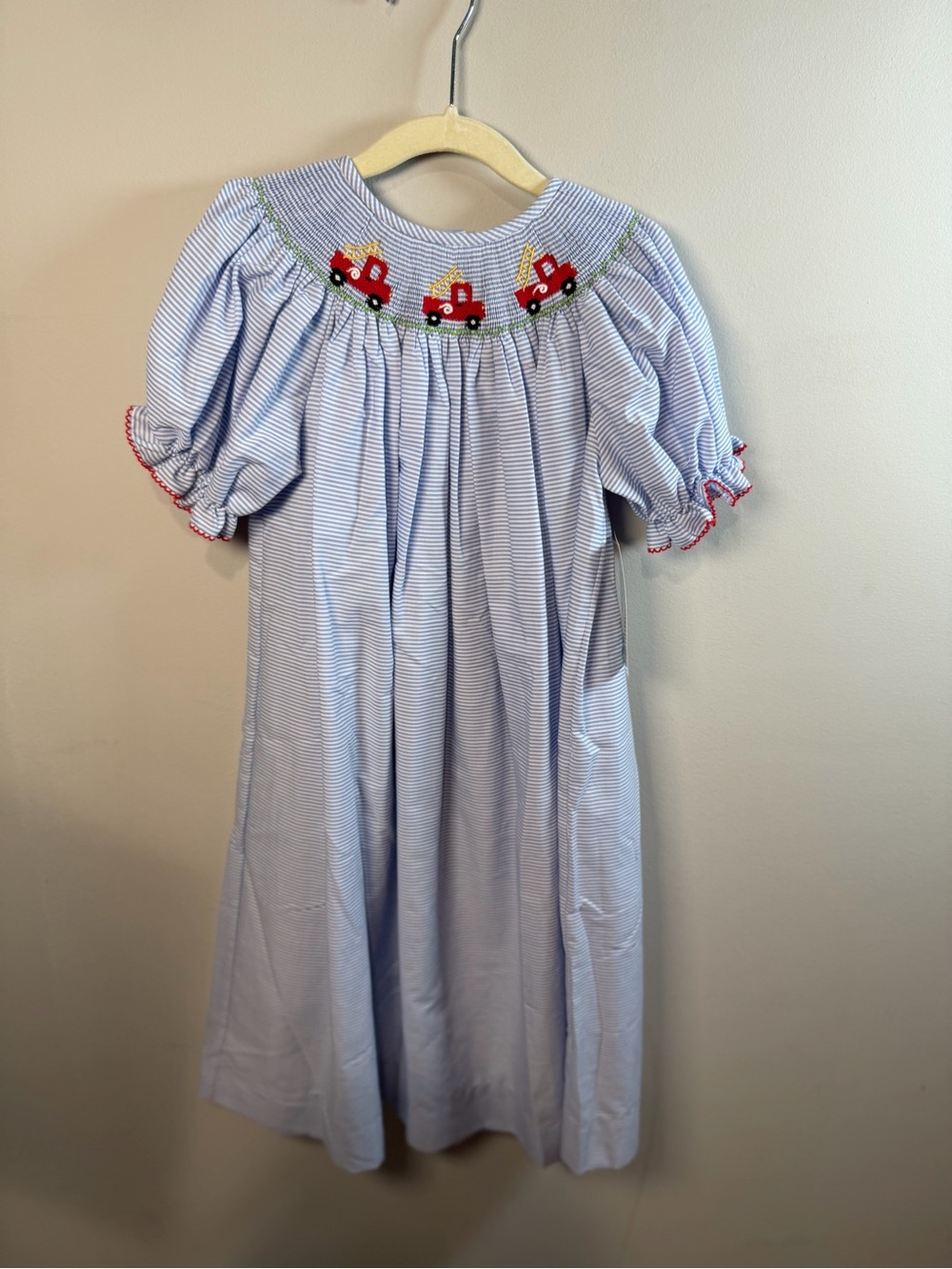 Southern Sunshine Fretrucks Smocked Short Sleeve Bishop Dress Size 6 NEW/NWT